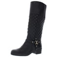 thumbnail image 1 of Charter Club Womens Helenn Faux Leather Riding Boots Black 5 Medium (B,M), 1 of 2