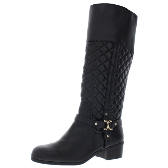 Charter Club Womens Helenn Faux Leather Riding Boots Black 5 Medium (B,M)