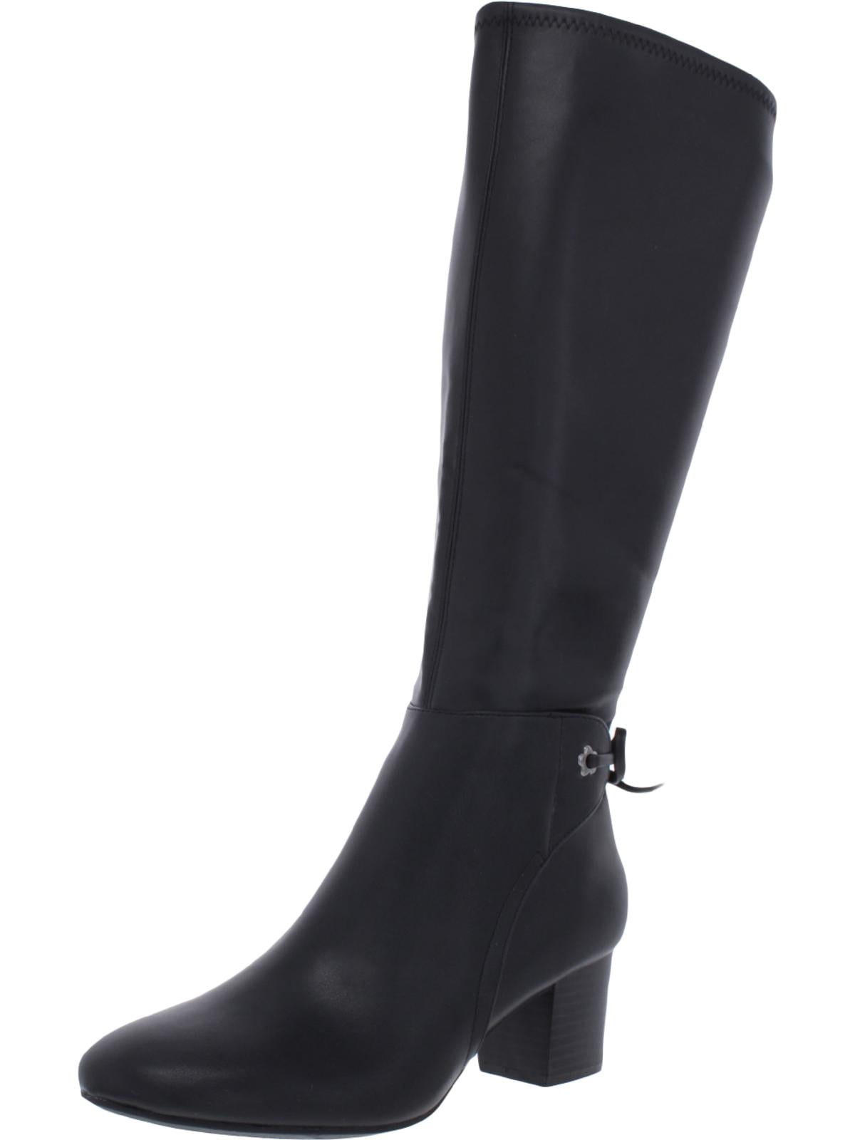 mid calf block heel boots