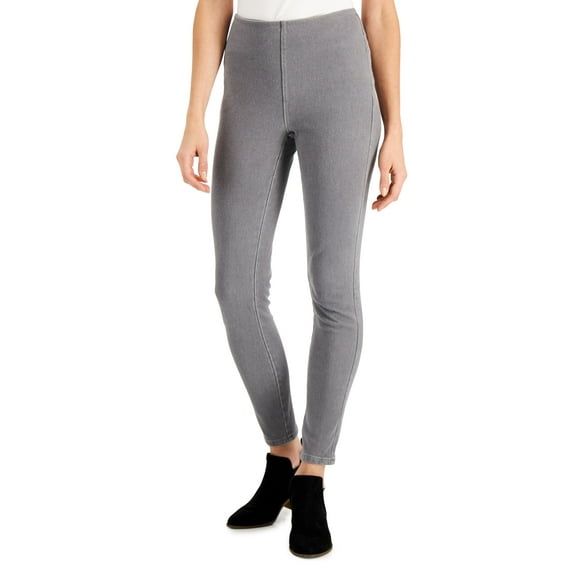 Charter Club Womens Knit Jeggings Gray Lightning Wash S