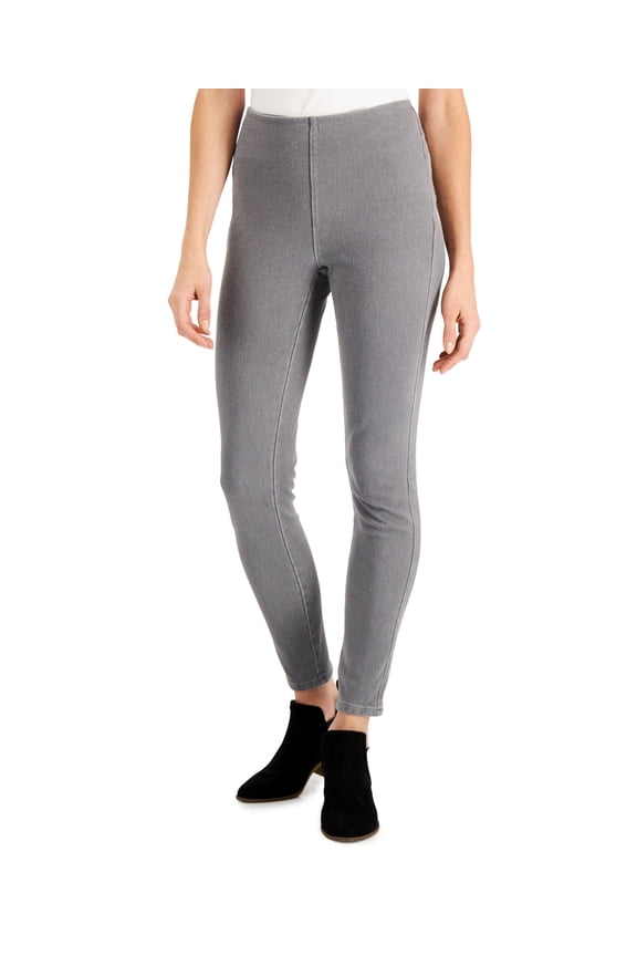 Womens Knit Jeggings Gray Lightning Wash S