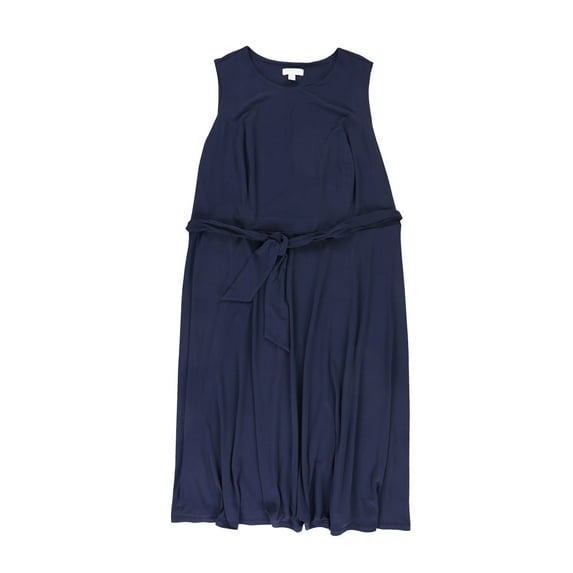 Charter Club Womens Knit Midi Dress, Blue, Plus Size, 0X