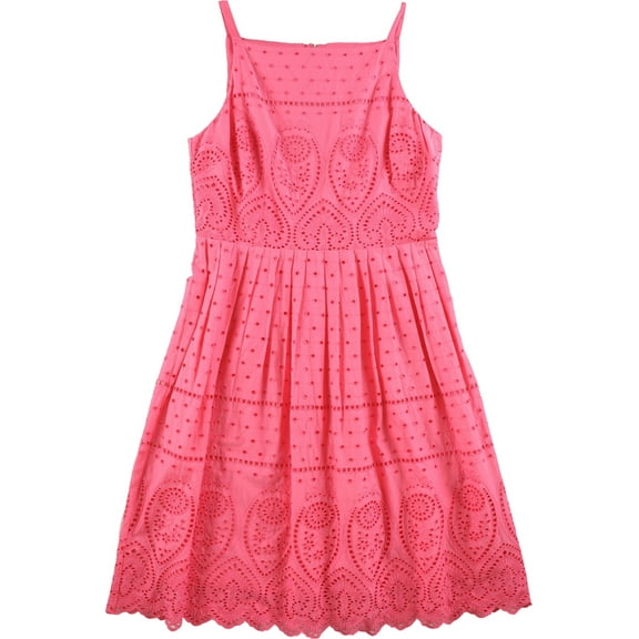 Charter Club Womens Lace Shift Dress, Pink, 10