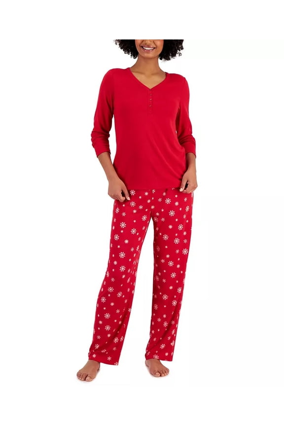 Womens Long Sleeve Soft Knit Candy Red Diamond XXL