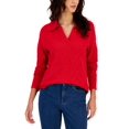 thumbnail image 1 of Charter Club Womens Long Sleeve Sweater Diamond Kn Ravishing Red M, 1 of 1