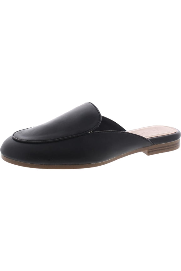Womens Melliee Faux Leather Slip On Loafer Mule