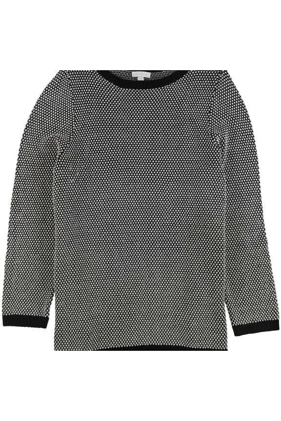Womens Metallic Knit Sweater, Black, Plus Size, 3X
