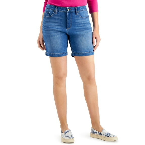 Charter Club Womens Mid Rise Jean Shorts Rio Wash 6