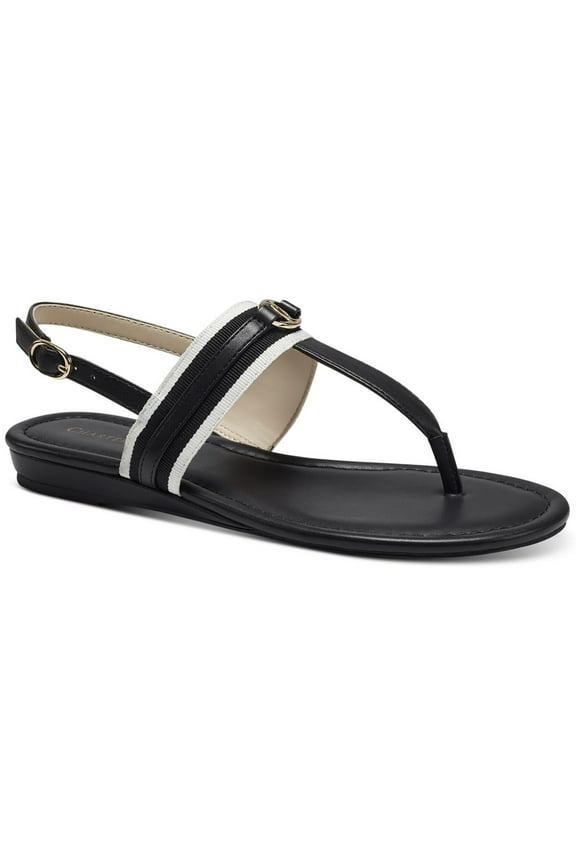 Womens Onelle Faux Leather Thong T-Strap Sandals