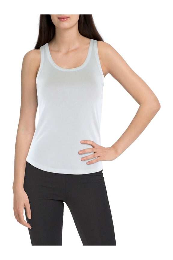 Womens Petites Pima Cotton Scoop Neck Tank Top