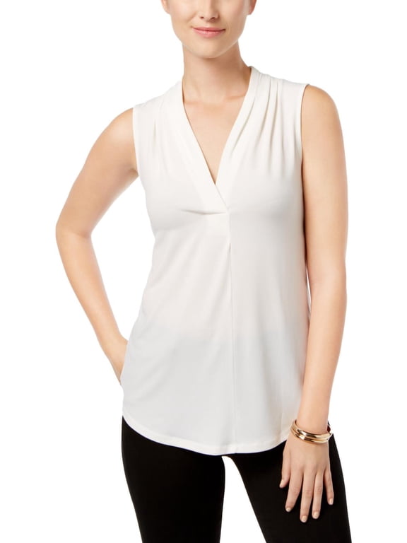 Womens Petites V-Neck Suit Separate Shell