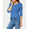 thumbnail image 1 of Charter Club Womens Pima Cotton Long Sleeve Top Cerulean Sky XL, 1 of 1