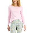 thumbnail image 1 of Charter Club Womens Pima Cotton Long Sleeve Top Orchid Pink XL, 1 of 1