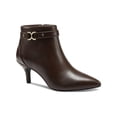 thumbnail image 1 of CHARTER CLUB Womens Brown Padded Buckle Accent Ulyssa Pointed Toe Stiletto Zip-Up Dress Booties 7.5 M, 1 of 3
