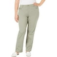 thumbnail image 1 of Charter Club Womens Plus Twill Tummy Slimming Straight Leg Pants, 1 of 2