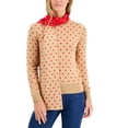 thumbnail image 1 of Charter Club Womens Polka Dot Removable Scarf Sweater Ravishing Red Combo XL, 1 of 1