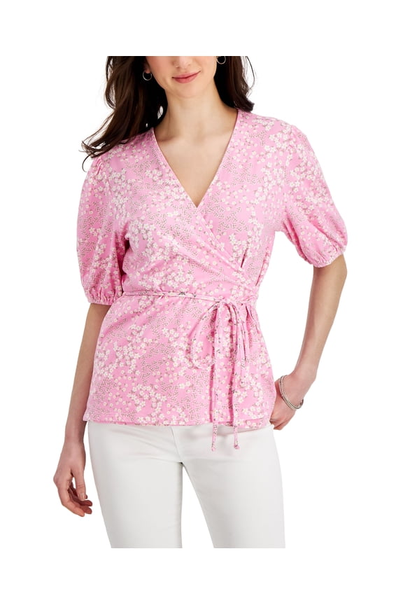 Womens Printed Wrap Top Bubble Bath Combo S