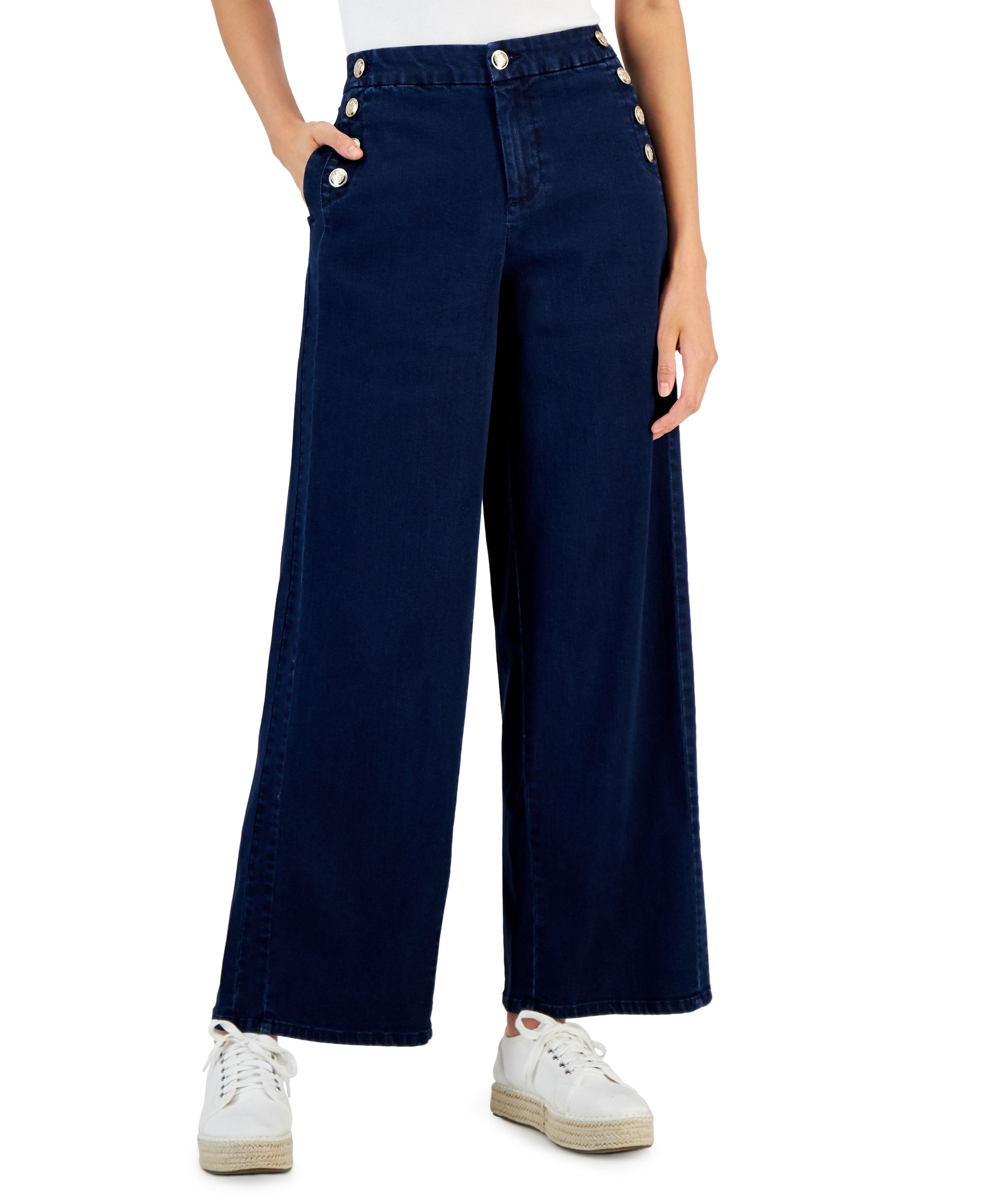 KatieJ Shane Wide Leg Heart Sweat Pants, Sailboat Blue main image 1