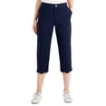 thumbnail image 1 of Charter Club Womens Scalloped Capri Pants Intrepid Blue 12, 1 of 1