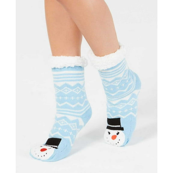 Charter Club Womens Snowman Slipper Socks;S/M
