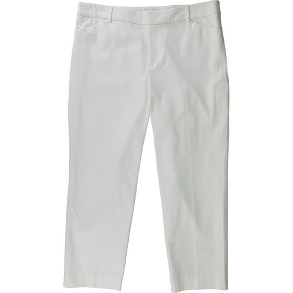 Charter Club Womens Straight Leg Casual Trouser Pants, White, Petite, 12P