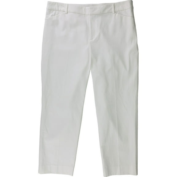 Charter Club Womens Straight Leg Casual Trouser Pants, White, Petite, 18