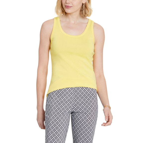 Charter Club Womens Supima Cotton Scoop Neck Tank Top Primrose Yellow S