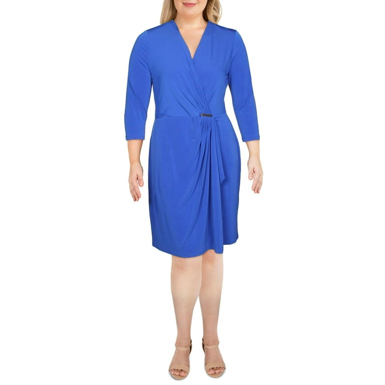 Charter Club Womens Surplice Embellished Wrap Dress - Walmart.com