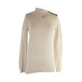 thumbnail image 1 of Charter Club Womens Sweet Cream Ribbed Zippered Foldover Collar Sweater M, 1 of 1