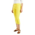 thumbnail image 1 of Charter Club Womens Tummy Control Bristol Capri Jeans Primrose Yellow 12, 1 of 1