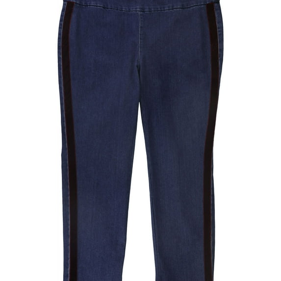 Charter Club Womens Velvet Stripe Jeggings, Blue, Plus Size, 20W