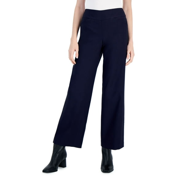 Charter Club Womens Wide Leg Pull On Pants Deepest Navy 6