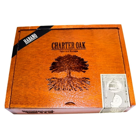 Charter Oak Toro Habano Empty Wood Cigar Box 8.75" x 6.75" x 2"