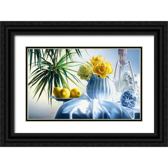 Chartier, Francois 24x17 Black Ornate Wood Framed with Double Matting Museum Art Print Titled - Good Morning