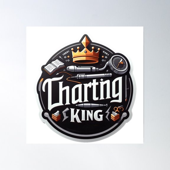 Charting King Poster Wall Art, Modern Wall Decor, 30x30 UNFRAMED