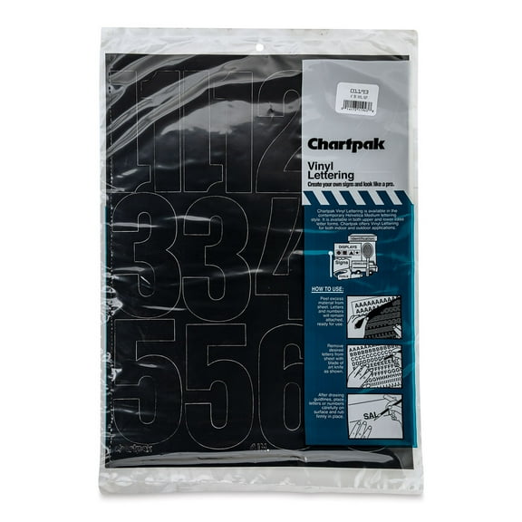 4 in. H Self Adhesive Press-On Vinyl Numbers - Black (23/Pack)