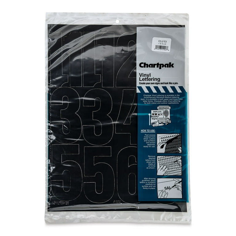 Press-On Vinyl Numbers, Self Adhesive, Black, 4 Press-On Vinyl Numbers, Self Adhesive, Black, 4