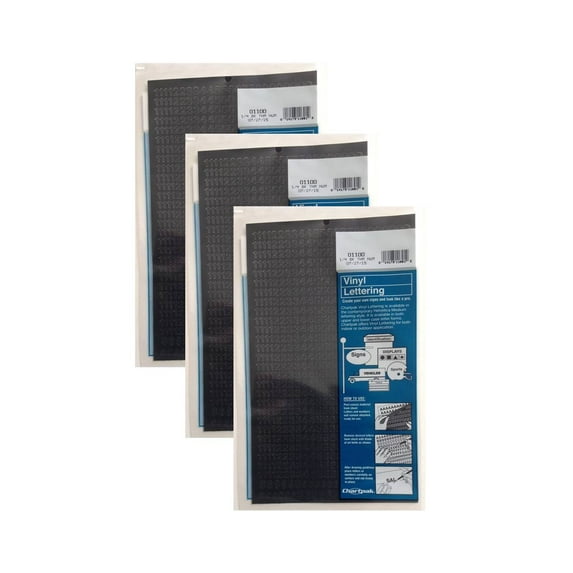 Chartpak 1/4-inch Black Stick-on Vinyl Numbers (01100), 3 PACKS