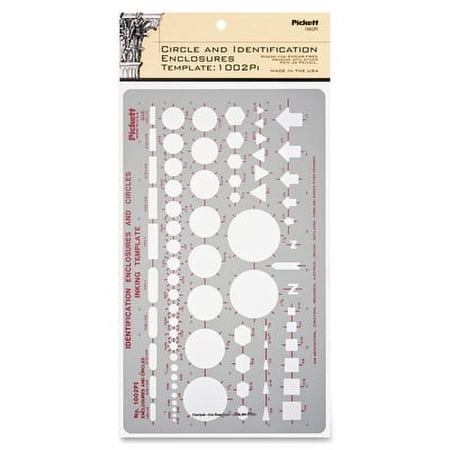 Chartpak-1PK Chartpak Circle/Identification Template - Circle, Square, Hexagon, Rectangle, Diamond, Directional A