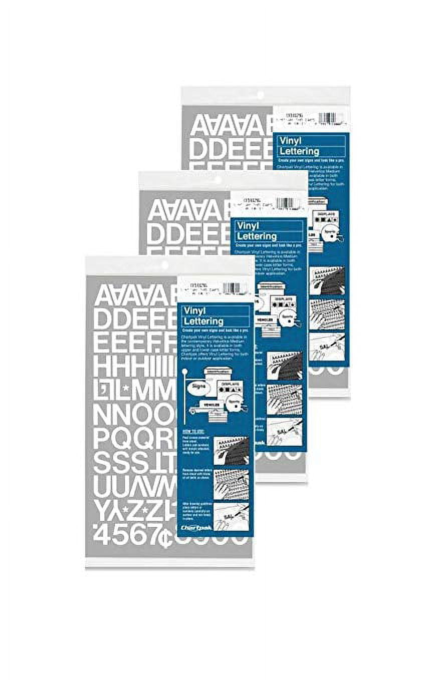 Chartpak 3/4-inch White Stick-on Vinyl Letters & Numbers (01026) - 3 PACKS