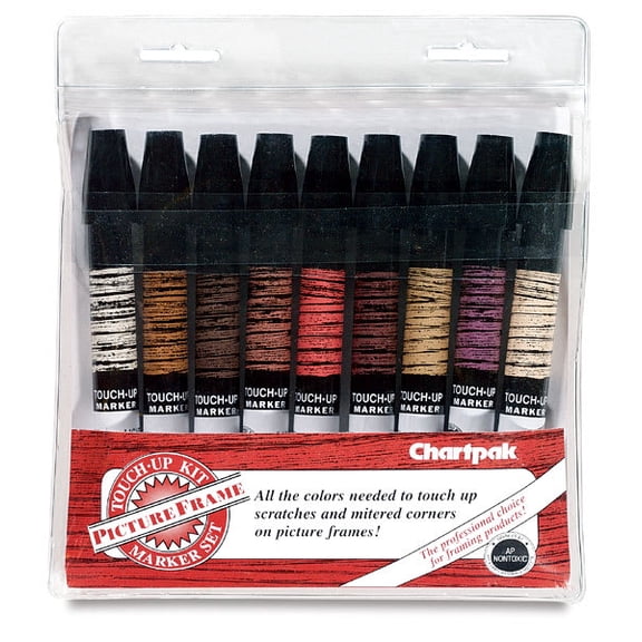 Chartpak Touch-Up Markers - For Picture Frames, Wood Stains, Set of 9