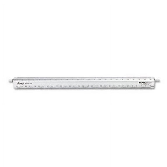 Chartpak Adjustable Triangular Scale Aluminum Engineers Ruler, 12", Silver