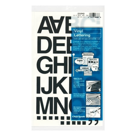 Chartpak CHA01040, Vinyl Helvetica Style Letters/Numbers, Black