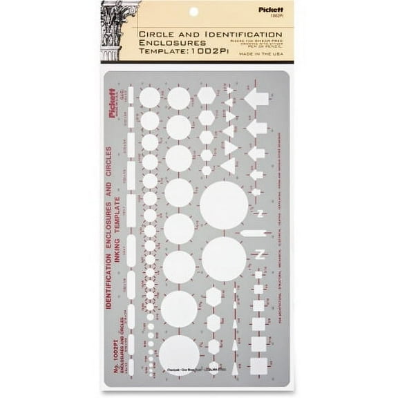 Chartpak, CHA1002PI, Circle/Identification Template, 1 Each, Gray