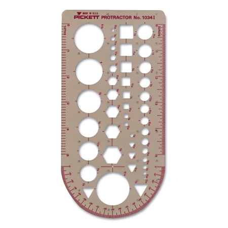 Chartpak, CHA1034I, Pickett General Purpose Template, 1 Each, Smoke Gray