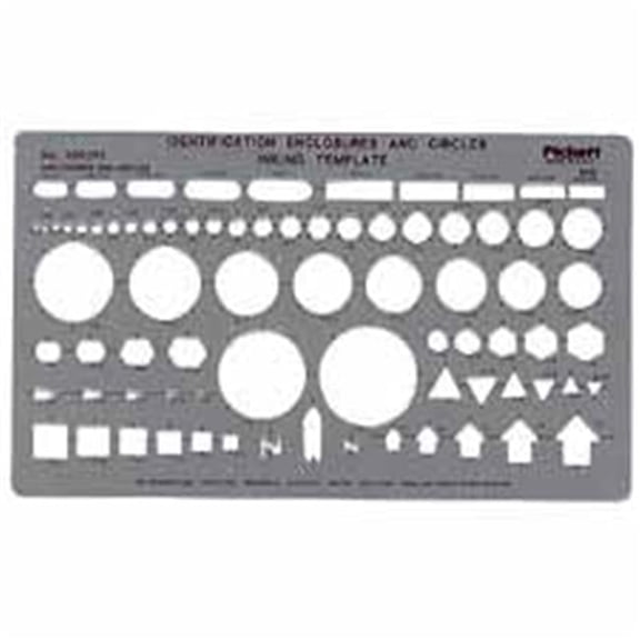Chartpak Circle and ID Template- 5-.88in.x10in.x.020in. - Soft Gray