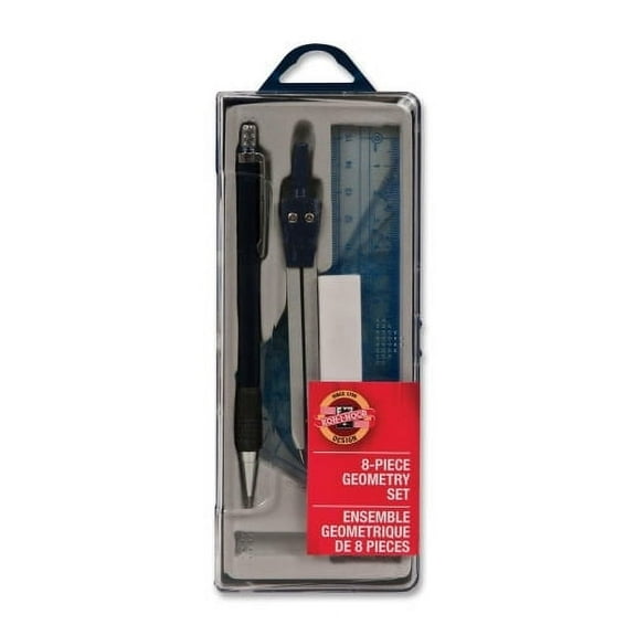 Chartpak Koh-I-Noor 8-piece Geometry Set 8 Piece(s) - Silver - 1 / Set