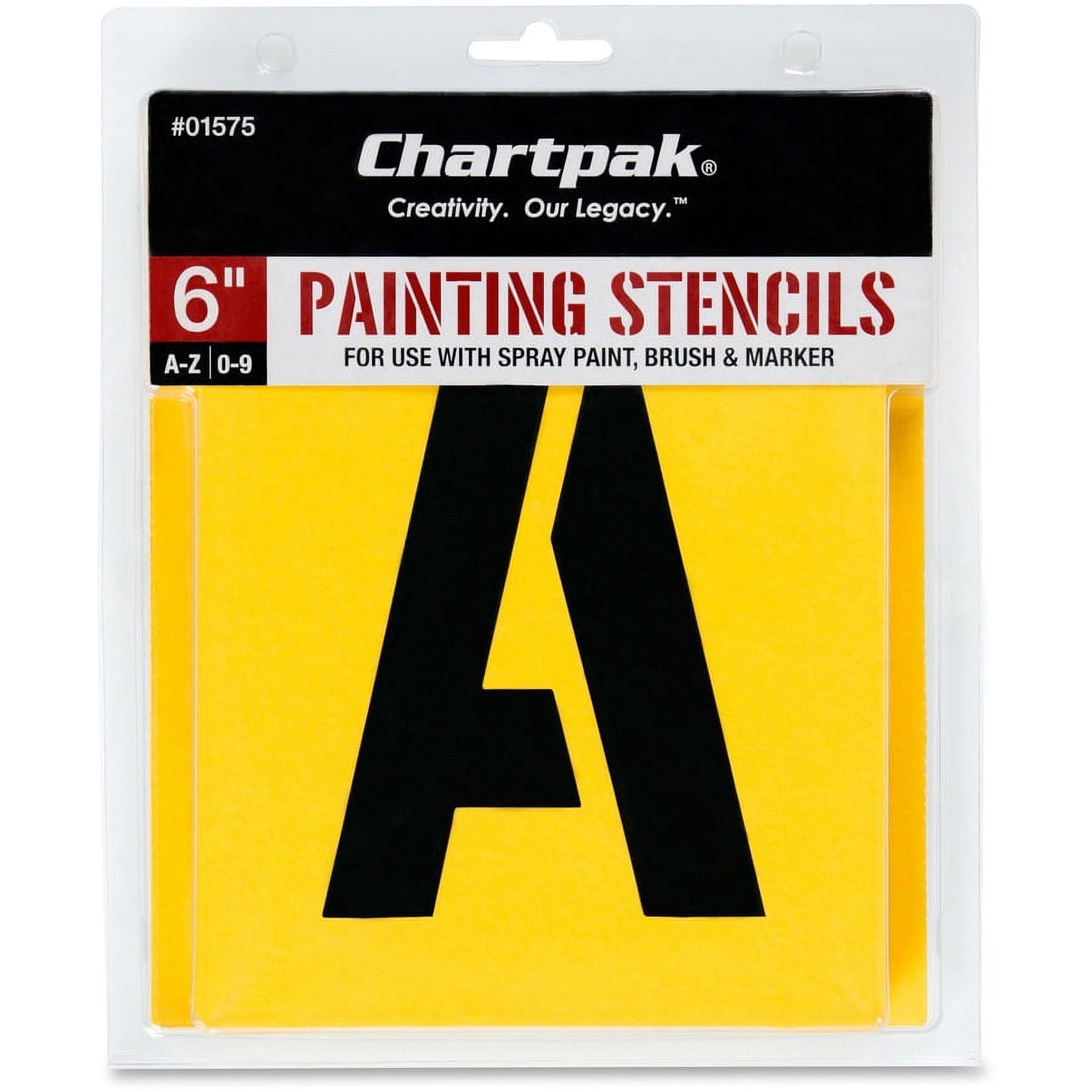 Chartpak Painting Stencil Set, A-Z Set/0-9, Manila, 35/Set