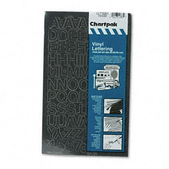 Chartpak-Pickett Press-On Vinyl Self Adhesive Letters & Numbers, Black - 1 in. High