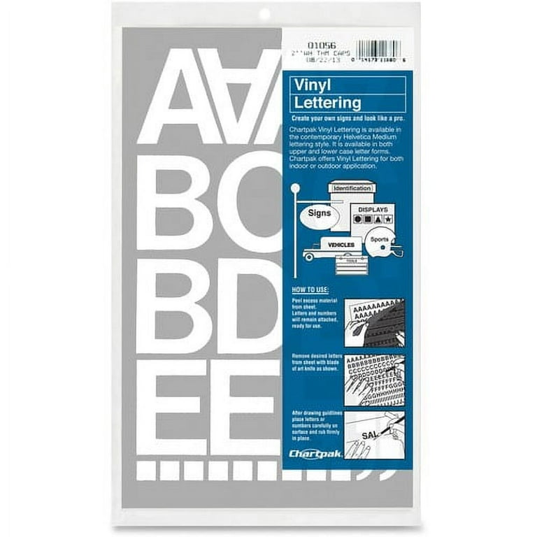 Chartpak Vinyl Helvetica Style Letters/Numbers - 10 x Numbers, 67 x Capital Letters Shape - Self-adhesive - Helvetica Style - Easy to Use - 2 Chartpak Vinyl Helvetica Style Letters/Numbers - 10 x Numbers, 67 x Capital Letters Shape - Self-adhesive - Helvetica Style - Easy to Use - 2